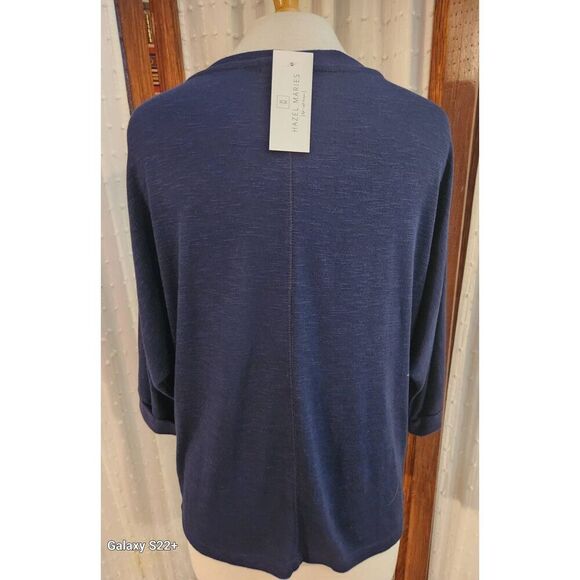 T23 Gilli brand blue Knit with elbow-length bat wing sleeves NWT - Picture 3 of 8